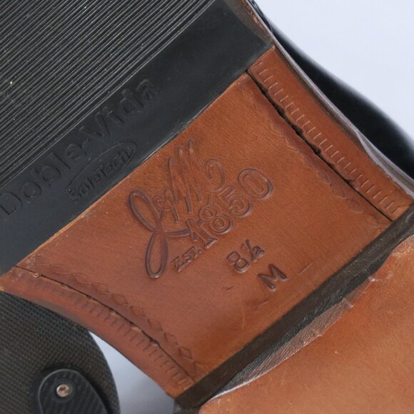 Johnston & Murphy Bryson Wingtip Zip Boot Black Calfskin Size 8.5M Made in Italy - Picture 4 of 6